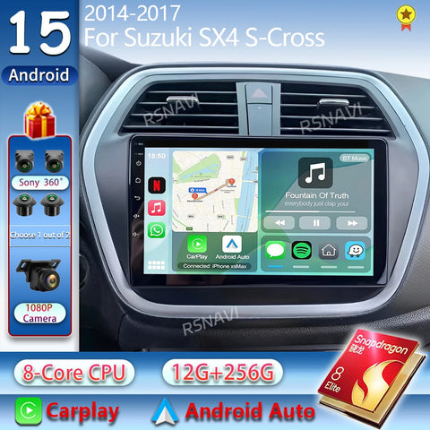 Android 15 Multimedia Stereo with GPS for Suzuki SX4 S-Cross Android Head Unit RSNAVI