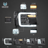 LED 2nd Gen Headlights for GMC Sierra 2007-2013 LED Ambient Light Vland