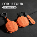 Suede Car Key Case Shell For Jetour Freedom T1 Jetour Freedom T2 Traveller Remote Key Bag Case Fob Protection Keychain Car In