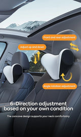 Premium Adjustable Memory Foam Car Neck Pillow with Ice Silk Fabric Accessory NONE