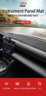 Anti-UV Flannel Dashboard Mat for Toyota GR86 BRZ Car Interior Accessory GMUNI
