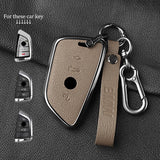 Metal and Leather Car Key Case for BMW