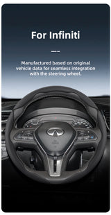 Breathable Leather Wheel Cover for Infiniti Q50 G37 Car Interior Accessory Hocasen