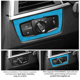 For BMW F30 F32 F34 Car Headlight Switch Knob Panel Trim Frame Decoration Sticker Interior Tuning Accessories Made of Alcanta