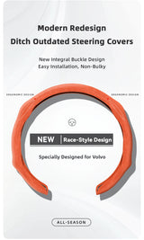 Premium Suede Snap-On Steering Wheel Cover for Volvo