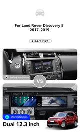 24.6-inch Dual Screen Android Stereo for Land Rover Discovery 5 Android Head Unit Aotsr