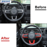 Steering Wheel Trim for Jeep Wrangler JL 2018-2024 Car Interior Accessory HEBE
