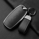 4 Button Aluminum Alloy Goatskin Car Key Case Cover for Nissan