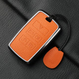 Metal and Leather Car Key Case Cover for Land Rover Range Rover Discovery Evoque Sport Velar Key Protection Shell Accessories