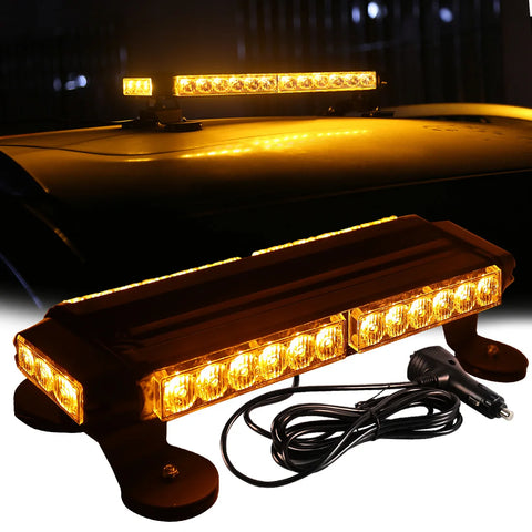 30 LED Amber/White Strobe Warning Light Magnet 12V LED Ambient Light MAGIC COLORM Red Blue