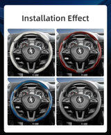 Carbon Fiber Texture Steering Wheel Cover for Skoda