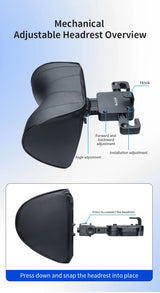 Ergonomic 3-Point Neck Support Pillow With Hook Adjustable Car Seat Headrest for Sleeping, Travel, Pain Relief