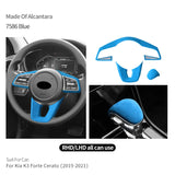 For Kia K3 Forte Cerato (2019-2021) Steering Wheel Cover + Gear Shift Boot Interior Tuning Accessory Set