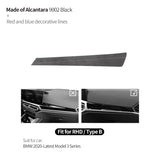 For BMW 2020-Latest Model 3er G20 G21 G28 Made of Alcantara Center Console Dashboard Trim Sticker Car Interior Tuning Accessory