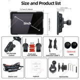 5Inch Waterproof Motorcycle Monitor with CarPlay & DVR