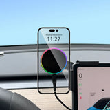 Car Phone Mount Holder 15W Magnetic Wireless Charger Compatible with MagSafe for Tesla Model 3 Y HIGHLAND LAUNCH BYD 2025 202