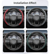 Steering Wheel Cover Leather Breathable for Jeep Wrangler
