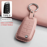 PU Leather Key Case Cover for VW Tiguan T-Cross