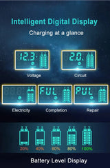 12V 8A Smart Car Battery Charger Automatic Start Fast Charger Pulse Repair Motorcycle Truck Battery Charger GEL Lead Acid Car