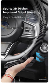 Subaru Carbon Fiber Steering Wheel Cover Black Car Interior Accessory Hocasen