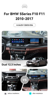 Dual Screen Android Multimedia System for BMW 5 Series 2010-2017 Android Head Unit Aotsr