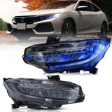 LED Headlights w/DRL & Sequential Signal for Civic 16-21