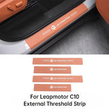 For Leapmotor C10 C16 Car Leather Door Sill Strip Welcome Pedal Anti Kick Pad Scratch-resistant Sticker Interior Accessories