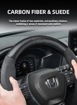 Suede Carbon Fiber Steering Wheel Cover for Honda Car Interior Accessory Hocasen