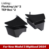 Rear Trunk Left Side Storage Box with Cover for Tesla Model 3 Highland 2024