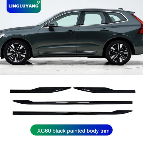 Side Door Chrome Trim for Volvo XC60 2018-2026 Car Interior Accessory LINGLUYANG black ABS 4pcs