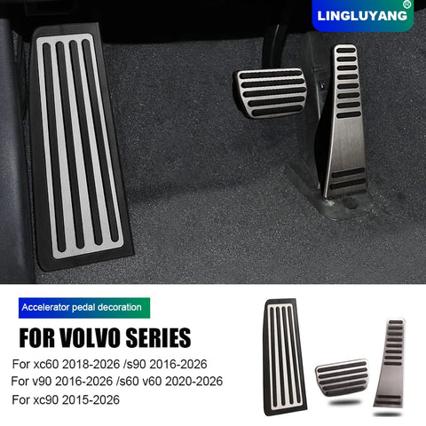 Non-Slip Aluminum Accelerator Pedal for Volvo Car Interior Accessory LINGLUYANG