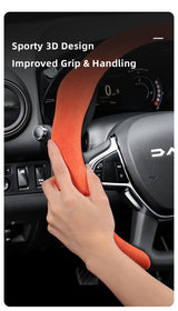 Premium Suede Snap-On Steering Wheel Cover for Dacia