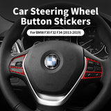 For BMW F30 F32 F34 (2013-2019) Car Steering Wheel Button Panel Trim Sticker Anti Scratch Carbon Fiber Interior Tuning Access