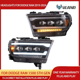 LED Matrix Headlights for Dodge Ram 1500 2019-2024 LED Ambient Light Vland