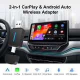 Dual Wireless CarPlay Android Auto USB-C Adapter for Vehicles CarPlay Adapter ANYFAR