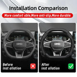 Carbon Fiber Steering Wheel Cover for Dacia Models Car Interior Accessory Hocasen