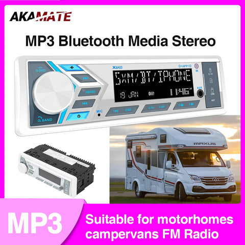 1Din Marine Stereo Radio Bluetooth 200W for RV UTV Android Head Unit OEM