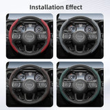 Steering Wheel Cover Leather Breathable for Jeep Wrangler Car Interior Accessory Hocasen