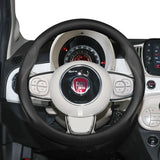 Ultra-Thin Breathable Leather Steering Wheel Cover for Fiat 500, Punto Evo