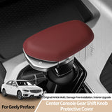 Original Leather Center Gear Shift Knob Cover Lever Shifter Boot Car Accessories For Geely Tugella/ Binyue / Preface / Borui