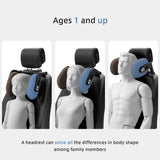 360° Adjustable Memory Foam Car Headrest Pillow Ice-silk Fabric for Kids & Adults Car Travel Car Interior Accessory OEM