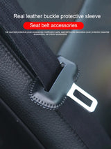 Genuine Leather Seat Belt Guard for Universal Cars Car Interior Accessory LINGLUYANG