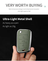Aluminum Alloy Goatskin Car Key Case Cover For VW Golf 7 mk7 Skoda Octavia A7 Tiguan MK2 SEAT Ateca Leon FR 2 Ibiza