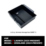 for Tesla New Model Y Launch Juniper 2025 and 3 Highland 2024 Console Armrest Storage Organizer Interior Storage Box Accessorie