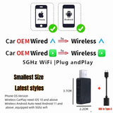 Mini 2-in-1 Wireless CarPlay and Android Auto AI Adapter