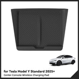 For Tesla Model Y Standard RWD 2026 2025 Center Console Wireless Charging Anti-Slip Pad Silicone Phone Anti Dirt Pad Car Inte