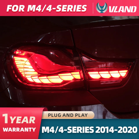LED Taillight Assembly Sequential for BMW 4 Series 14-20 LED Ambient Light VLAND