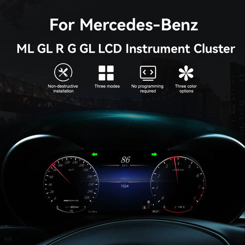 Digital LCD Dashboard Cluster for Mercedes Benz ML 2012–2015 Android Head Unit Aotsr Digital Dashboard Eight Core