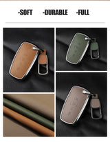 Metal and Leather Car Key Case Cover For Ford Car Interior Accessory OEM