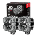 2pcs LED Work Lights with Lampshade For Truck Jeep Off Road SUV UTV ATV Car Headlamp Led Light 12v 24v White & Amber Spot Lig